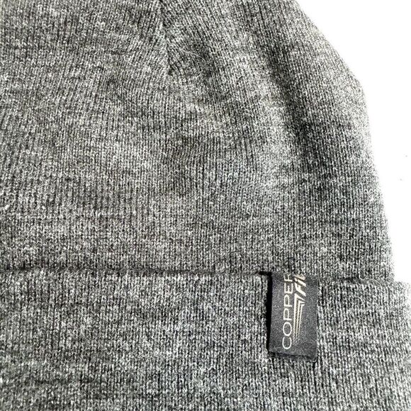 Copper Fit Knit Beanie Hat Men Women's Gray Thick Chunky Knit Winter Warm - Picture 2 of 6